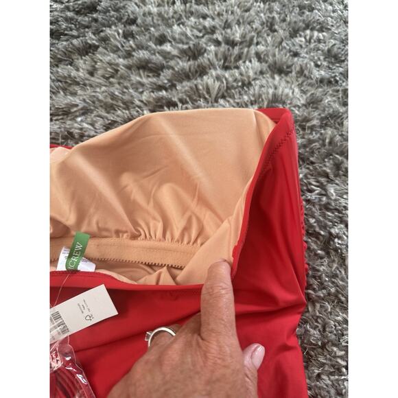 NWT J. Crew Gemma Ruched Strapless One Piece Bathing Swim Suit Adj Strap Size 22 - Picture 7 of 9